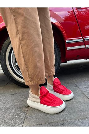 دمپائی خانگی قرمز زنانه پارچه ای Eataly Shoes - کد 737159523
