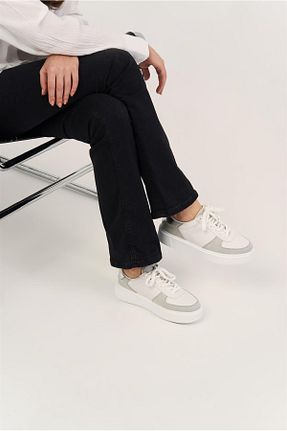 کفش اسنیکر سفید زنانه بند دار Eataly Shoes - کد 729938452