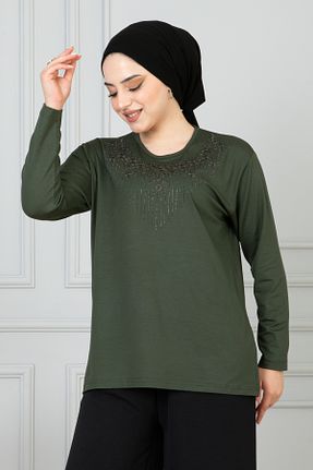بلوز سبز زنانه ساده FATELLA - کد 326499010