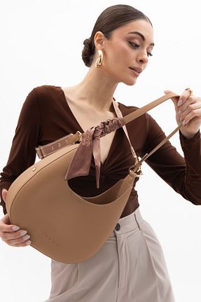 کیف دوشی قهوه ای زنانه چرم مصنوعی Sisley - کد 930250338