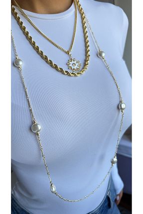 گردنبند جواهر زرد زنانه REVE ACCESSORY - کد 930258637