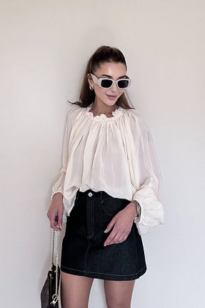 پیراهن بژ زنانه گشاد Modamesta - کد 930258181
