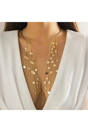 گردنبند استیل ( فولاد ) زرد زنانه فلزی WasWink - کد 930296099