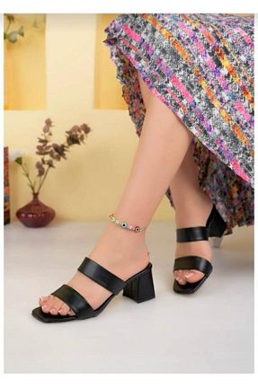 دمپائی مشکی زنانه چرم مصنوعی Bİ&CO - کد 930426435