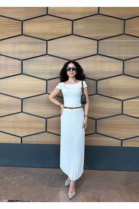 دامن سفید زنانه لیکرا thesunfyre - کد 926077396