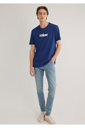 تیشرت آبی مردانه یقه دوچرخه Mavi - کد 684092731