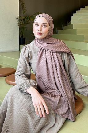 شال قهوه ای زنانه lamelif - کد 930343936
