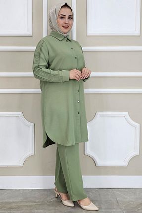 ست بالاتنه و پائین تنه حجاب سبز زنانه رگولار PYS - کد 930351899