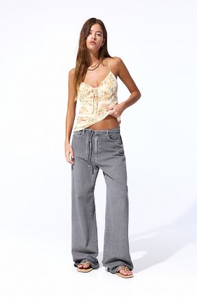 بلوز قهوه ای زنانه گلدار Pull & Bear - کد 930356139
