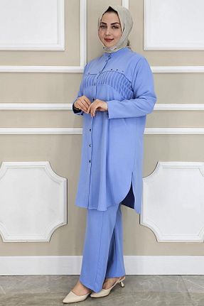 ست بالاتنه و پائین تنه حجاب آبی زنانه رگولار PYS - کد 930363645