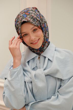 روسری طوسی پنبه ای Silk Home - کد 930358686