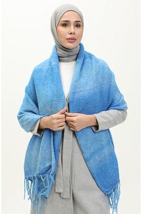 روسری آبی 70 * 180 sefamerve - کد 837976300