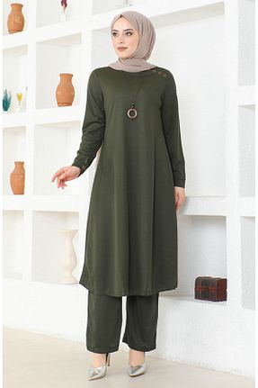 ست بالاتنه و پائین تنه حجاب خاکی زنانه Relaxed sefamerve - کد 836068272