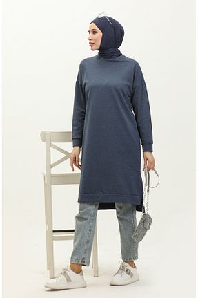 تونیک حجاب سرمه ای زنانه بافتنی sefamerve - کد 834609160