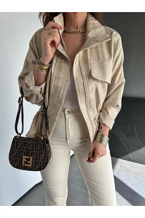کاپشن طوسی زنانه اورسایز QİMYA BUTİK - کد 930367752
