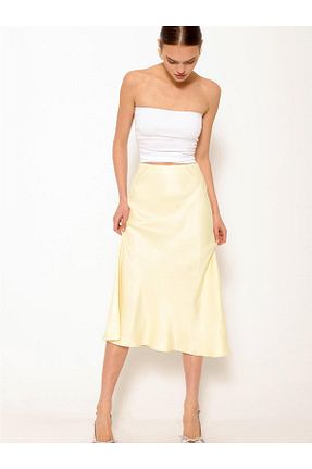 دامن زرد زنانه پارچه Coral - کد 928393276