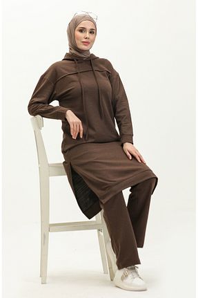 شلوار کرمگن قهوه ای زنانه پلی استر sefamerve - کد 836131938