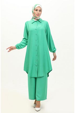 ست بالاتنه و پائین تنه حجاب سبز زنانه Relaxed sefamerve - کد 836069287