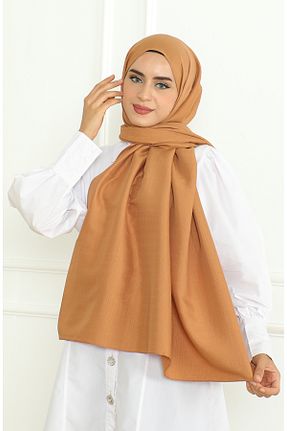 روسری قهوه ای پلی استر sefamerve - کد 857830633