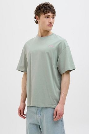 تیشرت سبز مردانه اورسایز Jack & Jones - کد 930378788