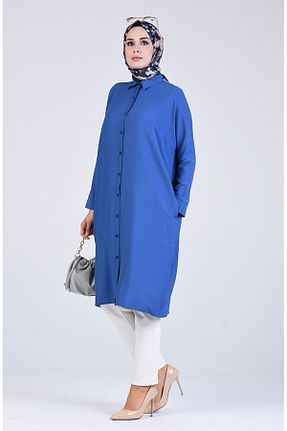 تونیک حجاب سرمه ای زنانه ویسکون sefamerve - کد 834610304