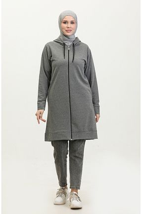 سوئیشرت حجاب طوسی زنانه پنبه ای sefamerve - کد 836068219