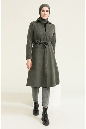 تونیک حجاب خاکی زنانه ویسکون sefamerve - کد 834610279