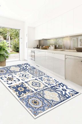 فرش آشپزخانه آبی پلی استر Hülya Home - کد 761262374
