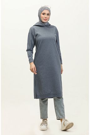تونیک حجاب سرمه ای زنانه پنبه ای sefamerve - کد 834609703