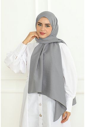 روسری طوسی پلی استر sefamerve - کد 857829965
