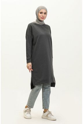 تونیک حجاب طوسی زنانه بافتنی sefamerve - کد 834609481