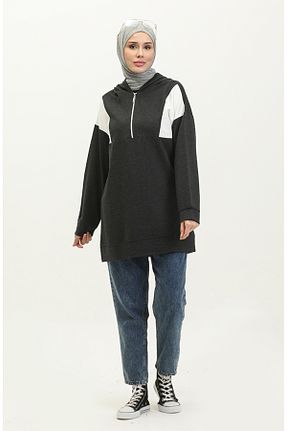 سوئیشرت حجاب طوسی زنانه بافتنی sefamerve - کد 836068879