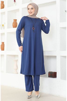 ست بالاتنه و پائین تنه حجاب سرمه ای زنانه Relaxed sefamerve - کد 836069401