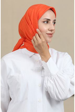 روسری نارنجی پلی استر sefamerve - کد 850294429