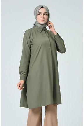 تونیک حجاب خاکی زنانه پلی استر sefamerve - کد 834611015