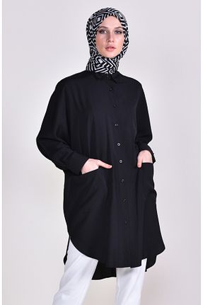 تونیک حجاب مشکی زنانه ویسکون sefamerve - کد 834609896