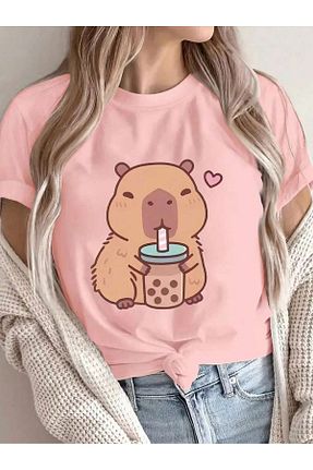 تیشرت سایز بزرگ صورتی زنانه Relaxed LUNAVISTA - کد 930478866
