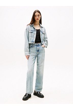 شلوار جین سرمه ای زنانه پاچه ساده Tommy Hilfiger - کد 930367996