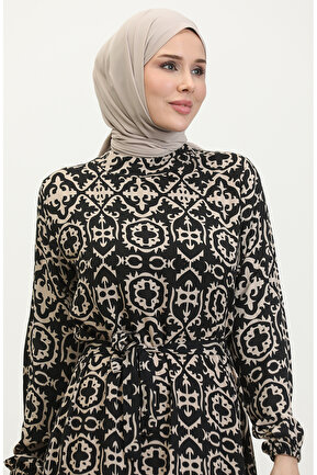 لباس حجاب مشکی زنانه ویسکون sefamerve - کد 833411418