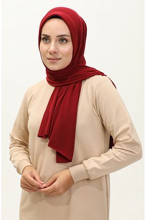 روسری زرشکی پلی استر sefamerve - کد 837976425