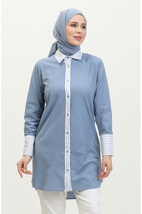 تونیک حجاب سرمه ای زنانه ویسکون sefamerve - کد 834610225