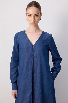 لباس حجاب سرمه ای زنانه اورسایز Touche Prive - کد 930390021