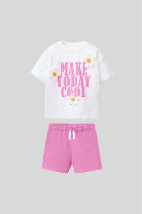 ست بالاتنه و پائین تنه سفید بچه گانه بافت KidsSel - کد 930413720