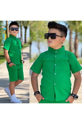ست بالاتنه و پائین تنه سبز بچه گانه بافتنی zeynoshkids - کد 930490746