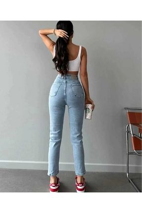 شلوار جین آبی زنانه پاچه لوله تفنگی mooishan - کد 930388930