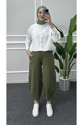 شلوار خاکی زنانه پارچه bybaharoz - کد 828578848