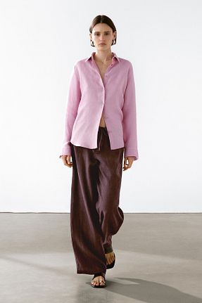 پیراهن صورتی زنانه اورسایز Massimo Dutti - کد 924528159