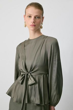 ست بالاتنه و پائین تنه حجاب خاکی زنانه نیمه فیت Touche Prive - کد 930384693