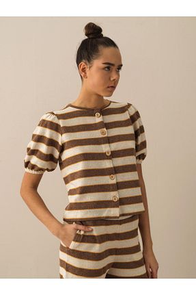 رویه قهوه ای زنانه پنبه پلی استر Xint - کد 673685813