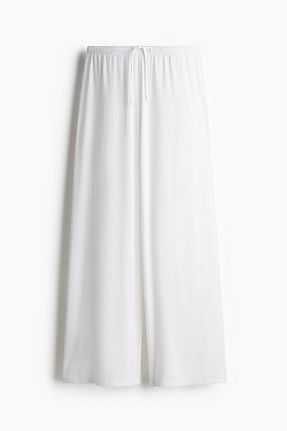 شلوار سفید زنانه پنبه ای H&M - کد 930517879